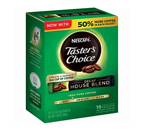 Nescafe Taster's Choice Decaf Instant Coffee, Single Serve Sticks (Pack of 8)