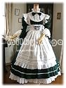 (ミルキーアンジェ) milky ange クラシック バッスル付き パーラー メイド シモーヌ フォレストグリーン XL ロング メイド服