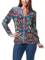 Peace & Love Blusa (Azul / Burdeos)