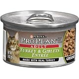 Pro Plan Canned Cat Food, Adult Ground Turkey and Giblets Entrée (Pack of 24 3 Ounce Cans)