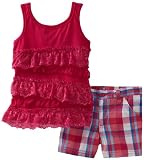 Young Hearts Girls 4-6x 2 Piece Plaid Short Set