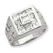 Sterling Silver Men's CZ Ring