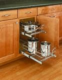 9 inch Double Pull-Out Chrome Wire Baskets