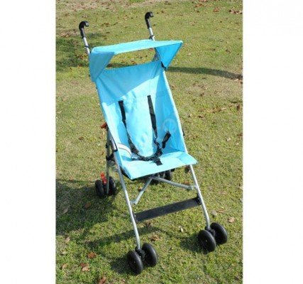 Baby Sun Canopy & Raincover Folding Lightweight Pushchair In Blue Picture