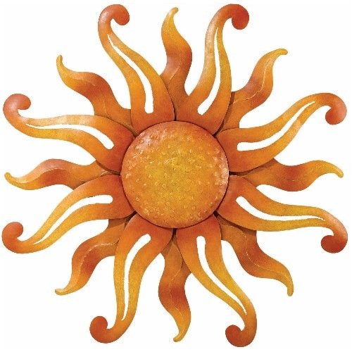 Wall Art 3D Metal Decor Sun Burst Flaming Rays (35×35) – Regal Art #F159