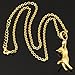 U7 Girl's Kitty Cat Pendant Rinestone Yellow Gold Plated Pendant Necklace for Women