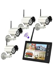 Photography: Powerlead Caue Pc27 7 Inch TFT Digital 2.4g Wireless Cameras Audio Video Baby Monitors 4ch Quad DVR Security System with Ir Night Light Cameras Black or White Camera Color (Random) - PowerLead