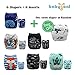Babygoal Baby Reusable Neutral Cloth Diapers, One Size Adjustable Washable Pocket Nappy Covers 6 Pack+ 6pcs Microfiber Inserts+4pcs Bamboo Inserts 6YDB03