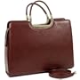 Womens Fine Embossed Leather-like Briefcase/laptop Bag, Burgandy