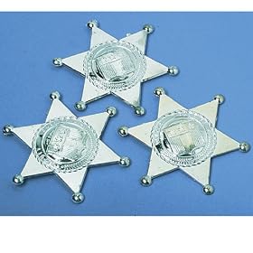 Silver Sheriff Badges (12 count)