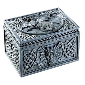 Dragon Celtic Jewelry Box - Collectible Tribal Container Sculpture