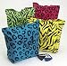Lot of 6 Neon Animal Print Cotton Tote Zoo Party Favors