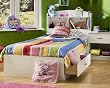 Logik Collection Mate's Bed with Bookcase Headboard in Pure White Finish By South Shore Furniture