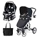 Peg Perego 2011 Skate Stroller Pram System with Car Seats and Fashionable Diaper Bag - Fantasy Nero
