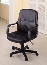 Black Leather Office/Computer Desk Executive Chair w/Gas Lift