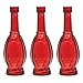 Luna Bazaar Small Vintage Glass Bottle Set (7-Inch, Red, Vera Bulb Design, Set of 3) - Flower Bud Vase for Home Décor and Wedding Centerpieces