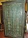 RARE ANTIQUE INDIA DOORS HUGE ARMOIRE RUSTIC TV CABINET GREEN PATIN