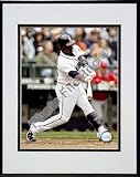 Yuniesky Betancourt 2008 Batting Action Double Matted 8O x 10O Photograph in Black Anodized Alumi