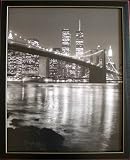 New York Skyline Night Twin Towers Art Print Picture