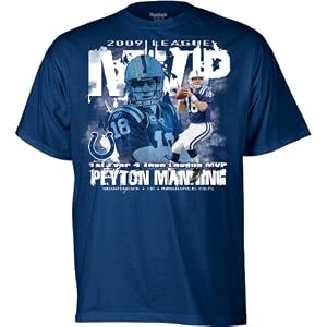 Buy Reebok Indianapolis Colts Super Bowl Xliv Champions Peyton Manning 2009 Mvp T-Shirt Size: Large