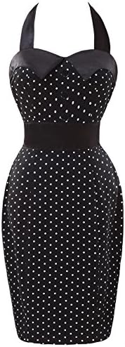 Vintage Tea Dress Polka Dots 50s Rockabilly Party Dress Size 12 CL4590