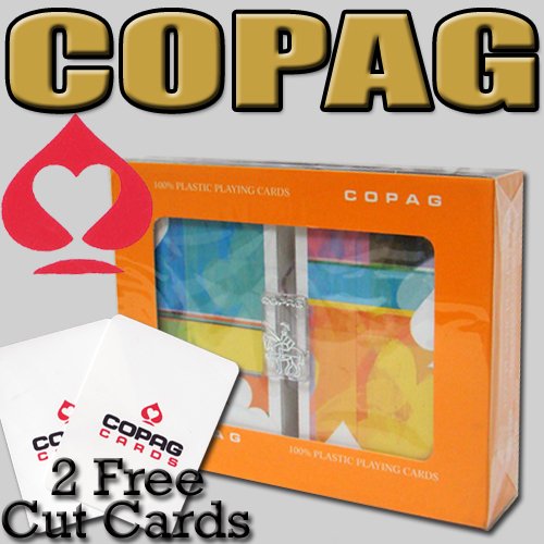 Copag 100% Plastic Playing Cards - Casual Bridge Size Jumbo Index - 2 Free Copag Cut Cards promotion price Copag 100% Plastic Playing Cards - Casual Bridge Size Jumbo Index - 2 Free Copag Cut Cards promotion price