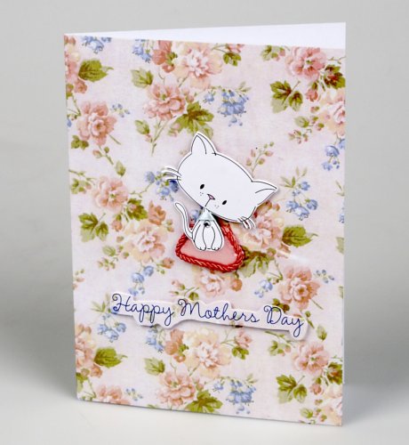 Cat on a Cushion Handcrafted Mother's Day Card
