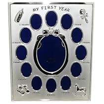 Silver Colour 'My First Year' Multi-Photo Frame - Holds 13 photos