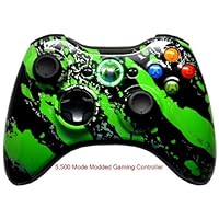 5,000+ Mod Combination Modded Controller For Xbox 360 In Custom GREEN SPLATTER SHELL!!! Hydro-Dipped Shell Will Not Chip, Scratch, or Fade -Sniper Quick Scope & Hold Your Breath,Jitter,Drop Shot,Jump Shot,Auto Aim For Nazi Zombies, Special Ops & Campaign Missions, Auto Burst 1 To 8 Rounds Per Trigger Pull,Quick Aim,Dual/akimbo,Mimic, And more