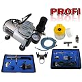Airbrush-Set AS-18-2-H Komplett-Set Kompresor set 9tlg. Mit 2 Pistolen