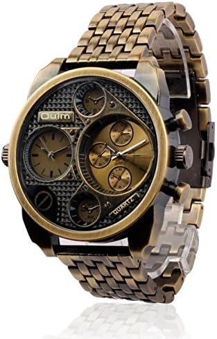 SunShine Day Fashion Oulm Brand Men Full Steel Watch Mens Sport Quartz Watches Antique Male Casual Clock Military Watch Relogio Masculino