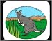 Decorated Mouse Pad with australia, reeds, wallaby, grass, gray