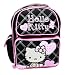 Hello Kitty Black W/Pink Heart Toddler Backpack