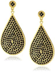 Azaara "Crystal" Jet Teardrop Earrings