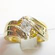 14K Yellow Gold White and Yellow Diamond Wedding Set