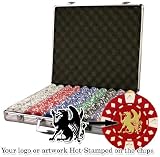 Custom Poker chip Set: Your logo or artwork stamped on the chips. 1000 11.5 gram chip w/case.