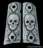 Pewter 1911 Gun Grips Skull Skeleton Pistol Design