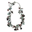Fashion Beaded Anklet with Semi Precious Gemstones, 9" With Extender