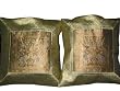 2 Elephant Motif Brocade Silk Sari Toss Cushion Covers Silver Gold 16X16
