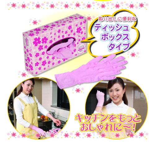 Cover image : ニトリルタイプ超薄ゴム手袋 チェリーピンク(80枚入)  68313