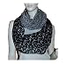 SCARF_TRADINGINCÂ­ Bird Print Infinity Loop Scarf (Black White)