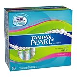 Tampax Pearl Plastic, Super Absorbency, Fresh Scent Tampons, 36-Count (Pack of 2)