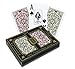 KEM Jacquard Playing Cards: 2-Deck Set Green/Burg (Bridge - Narrow)