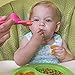 oogaa Baby Mealtime Silicone Plane Spoon - Easy Clean, Baby Safe - 7in - Pink