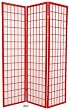 6ft. Window Pane Japanese Shoji Folding Privacy Screen Room Divider - Red, Orange, Yellow or Mustard