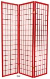 6ft. Window Pane Japanese Shoji Folding Privacy Screen Room Divider - Red, Orange, Yellow or Mustard