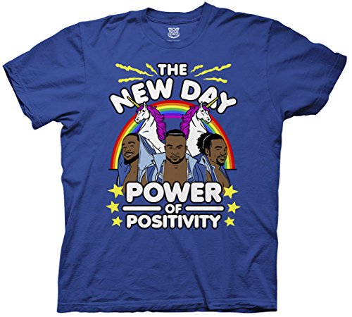 WWE New Day Power of Positivity Adult Blue T-shirt