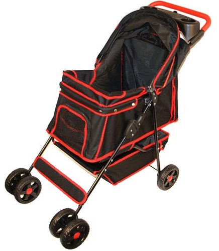 PetZip Walkie Stroller - Red with Black Trim