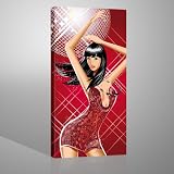 Disco Queen Leinwanddruck von GALVII - Edler Kunstdruck auf echter Leinwand, fertig aufgespannt auf hochwertigen Holzkeilrahmen - 50x100cm - Das Original von Galerie VII