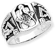 Sterling Silver Antiqued Masonic Ring